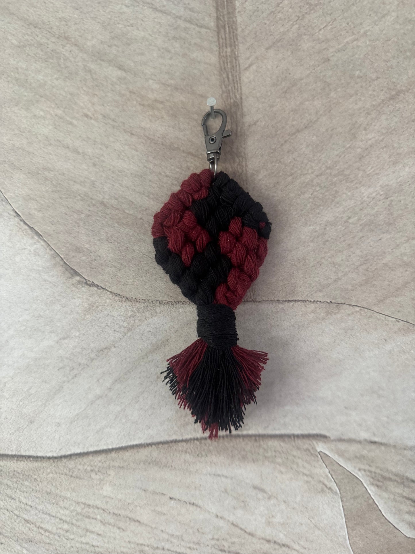 Macrame Sleutelhanger Ruit (Zwart)+