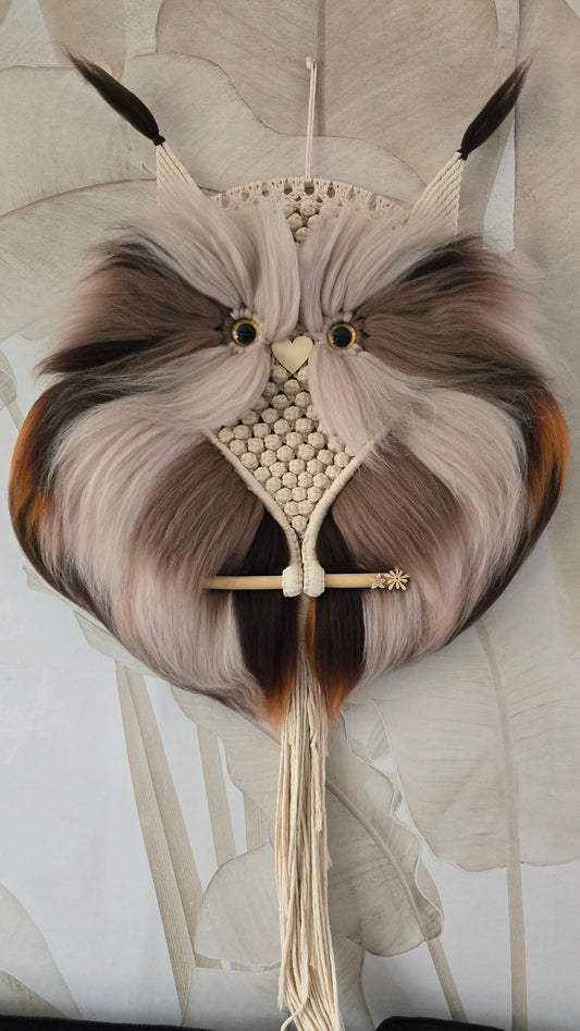 Uil met vacht (kleuren kunnen in de notities in uw winkelmandje omschreven worden)