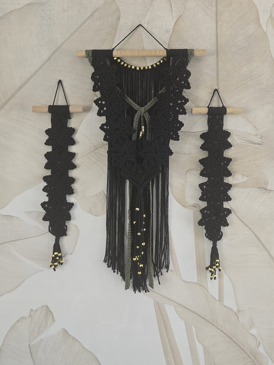 Macrame Wandhanger Drieluik