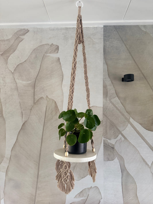 Macrame Plantenhanger met plateau